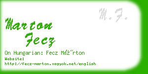 marton fecz business card